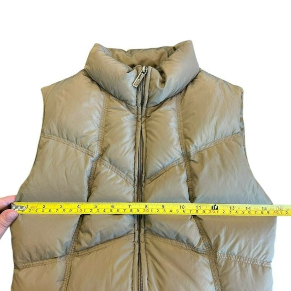 add Khaki Green Goose Down Fill Puffer Vest Womens size 4 - Picture 3 of 6